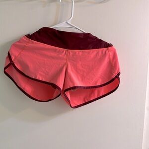Lululemon shorts size 4 pink and maroon